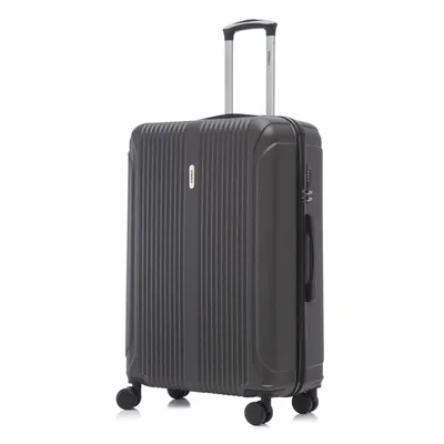 Produktbild von Koffer Trolley Reisekoffer Suitcase, Rollkoffer Handgepäck ,mit 4 Rollen 360°, Hartschalenreisekoffer, Zahlenschloss, Weicher Gummigriff (L, Grau)
