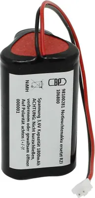 Produktbild von Notleuchtenakku NiMH 3,6V 1800mAh D1x3 Mignon AA mit Kabel und Stecker ersetzt RZB 106800