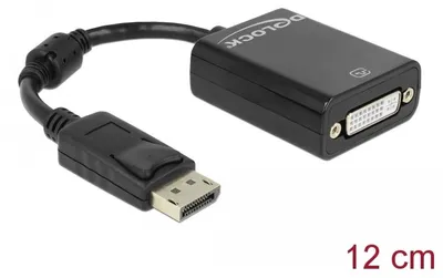 Obrázek produktu pro DeLOCK 61847, 0,125 m, DisplayPort, DVI-I, Samec, Samice, Černá