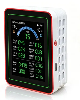 18-in-1 Luftqualitätsmonitor mit CO2, PM2.5, HCHO, TVOC