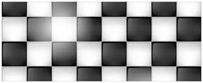 Produktbild von Wallario Wandbild aus Acryl, 200 x 80 cm, freischwebende Optik - Schachbrett Muster