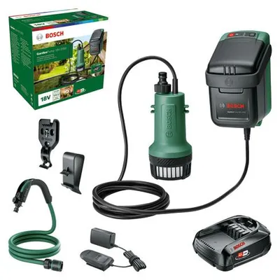 Produktbild von Akku-Regenwasserpumpen GardenPump 18V-2000, Akkupack 18V 2,5Ah