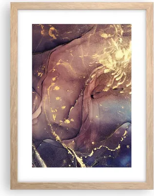 Produktbild von Gerahmtes Poster - Rahmen in heller Eiche - Stein Gold Marmor - 30x40 cm - Wand Bild - Wanddeko - Wandbilder - Kunstposter - Wandposter - Bilderrahmen - Bilder - Kunstdruck - P2NPA30x40-4714