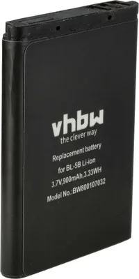 Produktbild von vhbw Akku kompatibel mit Nokia 3230, 5140, 5070, 5200, 5140i, 2610, 5300, 5300 XPRESSMUSIC, 3220 Handy Smartphone Telefon (900 mAh, 3,7 V, Li-Ion)