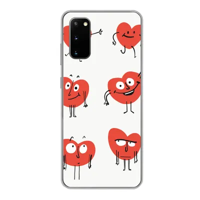 Produktbild von MuchoWow® Handyhülle Schutzhülle Hülle für Samsung Galaxy S20 Eine Illustration von neun Herzen mit Emotionen Silikon Softcase Handy Hülle - Bild