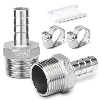Productafbeelding van Slangkoppeling, 8 mm naar 1 inch BSP, 2 stuks, geschikt voor water en lucht