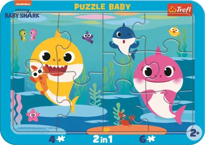Obrázok produktu pre TREFL Detské puzzle Baby Shark: Veselé žraloky 2v1, 10 kusov