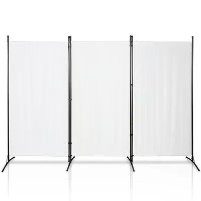 Produktbild von Fiqops Paravent Outdoor Raumteiler Garten Spanische Wand Trennwand Raumtrenner 3 teilig Beige