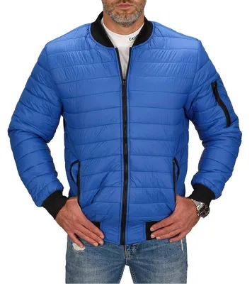 Produktbild von Herren Sportjacke Übergangsjacke Sweatjacke Steppjacke Jacke Bomberjacke Blau M
