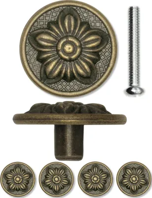 Produktbild von 'FUXXER®- 4x Antike Möbel-Griffe, Schubladen-Knöpfe, Landhaus Vintage Design Bronze Eisen Messing Möb'