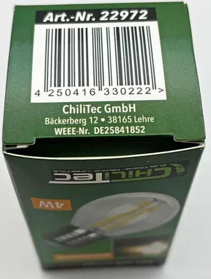 Produktbild von ChiliTec LED Tropfenlampe E27, Filament, 3000K, 4W