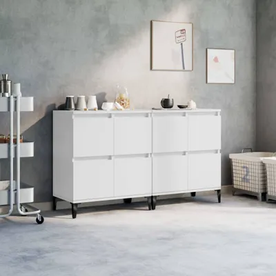 Obrázek produktu pro vidaXL Příborníky 2 ks. Bílé 60x35x70 cm výrobek z odvozeného dřeva