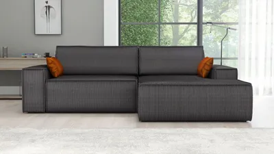 Produktbild von Ecksofa TOR mit Schlaffunktion. Farbe: Graphite.