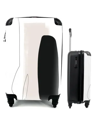 Produktbild von MuchoWow® Koffer Handgepäck Trolley Rollkoffer Kleine Reisekoffer mit 4 Rollen - Malerei - Linienkunst - Abstrakt - Cabin Size < 55x40x23 cm & 55x40x20 cm - Fotokoffer - Kabinenkoffer - Boardgepäck - Reise-Box - Reisekoffer - Reisegepäck - Koffer mit Bild - Trolley für Kinder