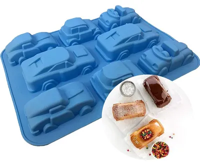 Immagine prodotto di Stampo in silicone a forma di automobile per cupcake, muffin, cioccolata e ghiaccio
