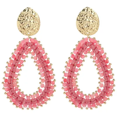 Produktbild von Damen Boho Ohrringe Hängend, Elegant Damen Schmuck, Rosa