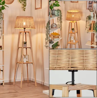 Produktbild von Dello Stehlampe aus Holz/Korbgeflecht in Naturfarben