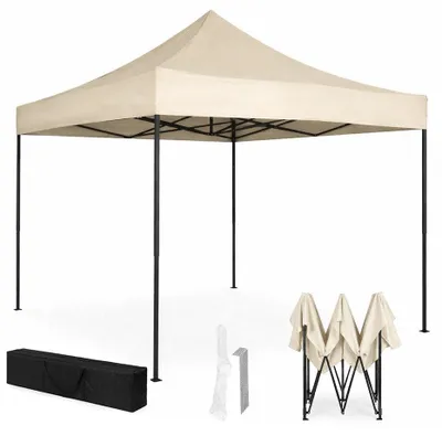 Imagen del producto de Tienda de eventos para jardín, automática, de 3x3 metros, color beige, con altura ajustable