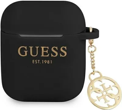 Obrázok produktu pre Guess Gua2Lsc4Ek Kryt Airpods Čierny/Čierny Silicone Charm 4G Collection