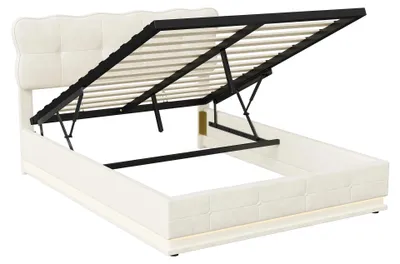 Obrázek produktu pro Postel pro dva – čalouněná postel – postel s úložným prostorem – LED postel – hydraulická postel – rozměry 160 x 200 cm