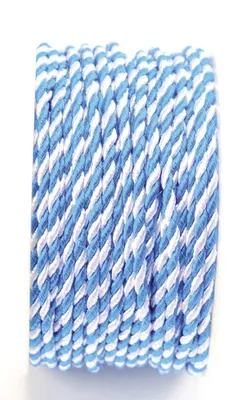Image de Goldina® 4743003010025 Kordel - 3 mm x 25 m, weiß/blau