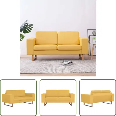 Image de The Living Store Canapé 2 places tissu jaune