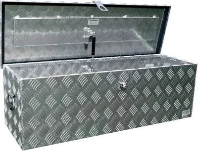 Produktbild von Truckbox D100 Deichselbox, Werkzeugbox, Alu Riffelblech, Transportbox, Alu Transportbox, Anhängerkiste - ca. 95 Liter