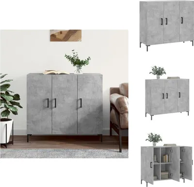 Image de vidaXL Sideboard gris béton 90x34x80 cm Bois composite - Sideboards