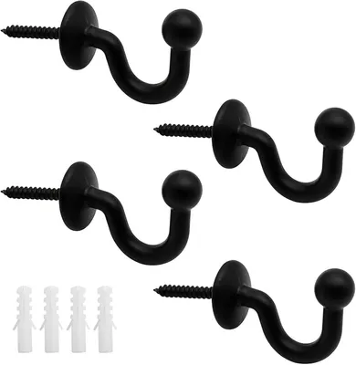 Imagen del producto de Ganchos en forma de U, de metal , paquete de 4 unidades, para cortinas