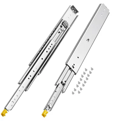 Obrázek produktu pro Zásuvkové pojezdy VEVOR s plnovýsuvnými pojezdy, 558 mm, uzamykatelné zásuvkové pojezdy, teleskopické pojezdy, 1 pár, nosnost: 500 lbs, boční montážní lišty