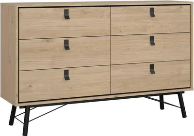 Image de Anturio - Buffet, 150x40x95h cm Chêne Brun, 6 Tiroirs