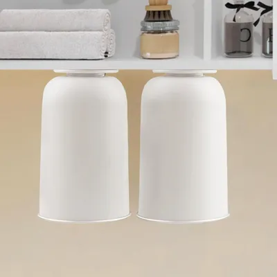 Produktbild von Zahnbecherhalter 360ml Edelstahl Magnetisch Ohne Bohren 2 Stück Weiß