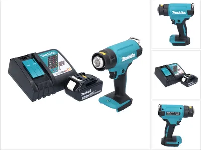 Produktbild von Makita DHG 180 RT1 Akku Heißluftgebläse 18 V 550 °C + 1x Akku 5,0 Ah + Ladegerät