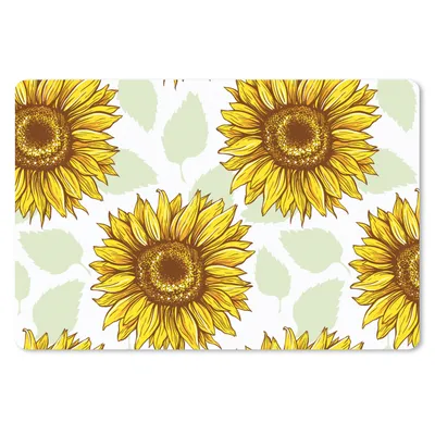 Produktbild von MuchoWow® Mauspad Mousepad Sonnenblume - Muster - Blumen 27x18 cm - Mousepads - Maus Mat - Pad - Mausunterlage - Büroartikel - Desk Matten