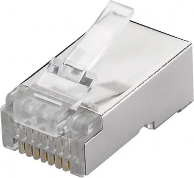 Produktbild von RJ45 Netzwerkstecker CAT5/CAT6 STP für starre Kabel Transparent 10 Stück