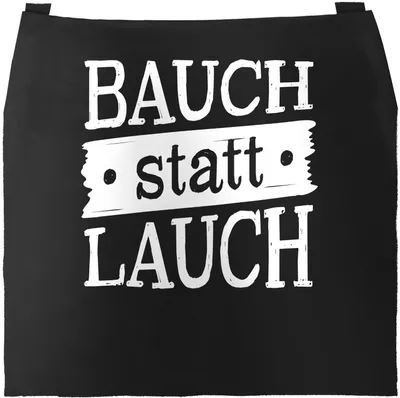 Produktbild von Grill-Schürze für Männer mit Spruch Bauch statt Lauch Baumwoll-Schürze Küchenschürze Grill-Geschenk Moonworks® schwarz unisize