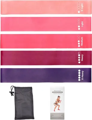 Produktbild von 5-teiliges Yoga-Widerstandsband, 2,3/4,5/9/10/13/18 kg, Übungs-Loop-Band, Krafttraining, Crossfit, Spannungsband für Männer und Frauen, Körperdehnung, elastisches Band, Heim-Fitnessgerät