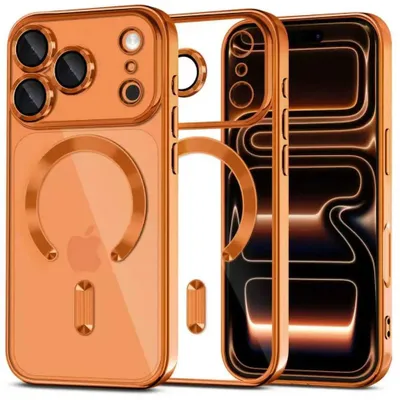Produktbild von Tech-Protect 5906302334612, Cover, Apple, iPhone 17 Pro, 16 cm (6.3"), Orange, Transparent