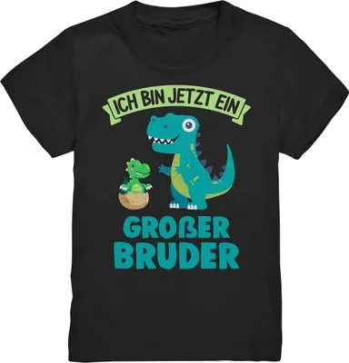 Produktbild von Dinos Großer Bruder Dinosaurier T-Shirt – Black / 110/116 (5-6)