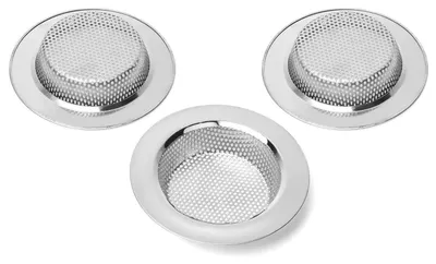 Produktbild von Abflusssieb Edelstahl 112mm 3 Stück zur Verhinderung von Verstopfungen