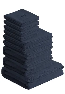 Produktbild von Sansibar Sylt Handtuch Set Frottier-Serie Classic Nr. 6 (Set, 9-tlg), blau