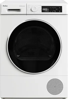 Produktbild von Amica WTP 472 100, Freistehend, Frontlader, Wärmepumpe, Weiß, Tasten, Drehregler, Rechts