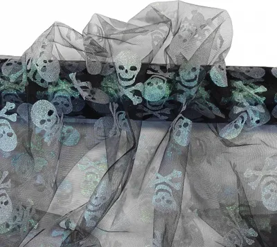 Produktbild von Soft-Tüll Halloween mit Glitzer Kostümstoff Feintüll ab 1x1,5 m