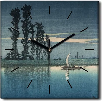Produktbild von Coloray Uhr auf Leinwand 30x30 cm Wand Uhr Dekoration Wohnzimmer Segeltuch schwarze Hände -Japan. Reiseplakat