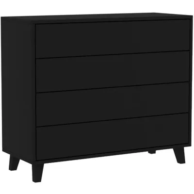 Produktbild von BEAUTYSOFA | Kommode HOME 4S 80 cm – Sideboard mit 4 Schubladen, Standschrank in Schwarz, Push-to-Open