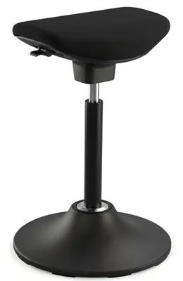Produktbild von VERSEE V1703 Sitz-Stehstuhl Stoff Schwarz – ergonomischer Arbeitshocker / Stehhocker, 360° drehbar, höhenverstellbar bis 89 cm