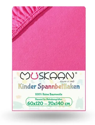 Produktbild von Jersey Kinder Spannbettlaken 60x120 cm - 70x140 cm Pink 100% Baumwolle