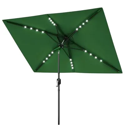 Produktbild von Terrassenumbrella, Solar-LED-Licht, manuelle Bedienung, Dunkelgrün
