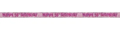 Produktbild von Rosa Folienbanner für den 16. Geburtstag, 3,5 m lang
