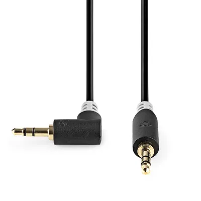 Image de Nedis Câble audio stéréo - 3,5 mm mâle - 3,5 mm mâle - plaqué or - 1,00 m - Rond - Anthracite - Boîte